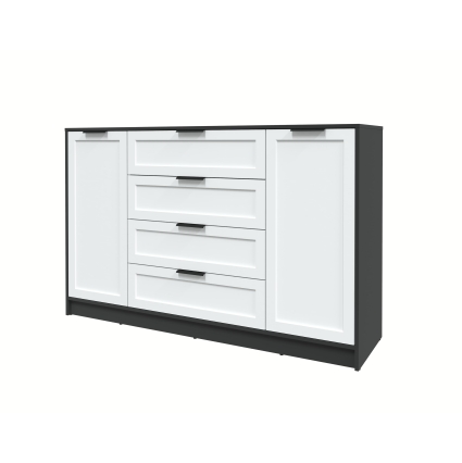 Тумба Тренд КТ-Т160 (Антрацит ЛДСП/ Белый ЛМДФ) Ш1600 В1020 Г451